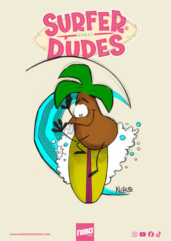 Main image Poster: Piña Loca – Wave Rider Classic – Surfer Dudes®