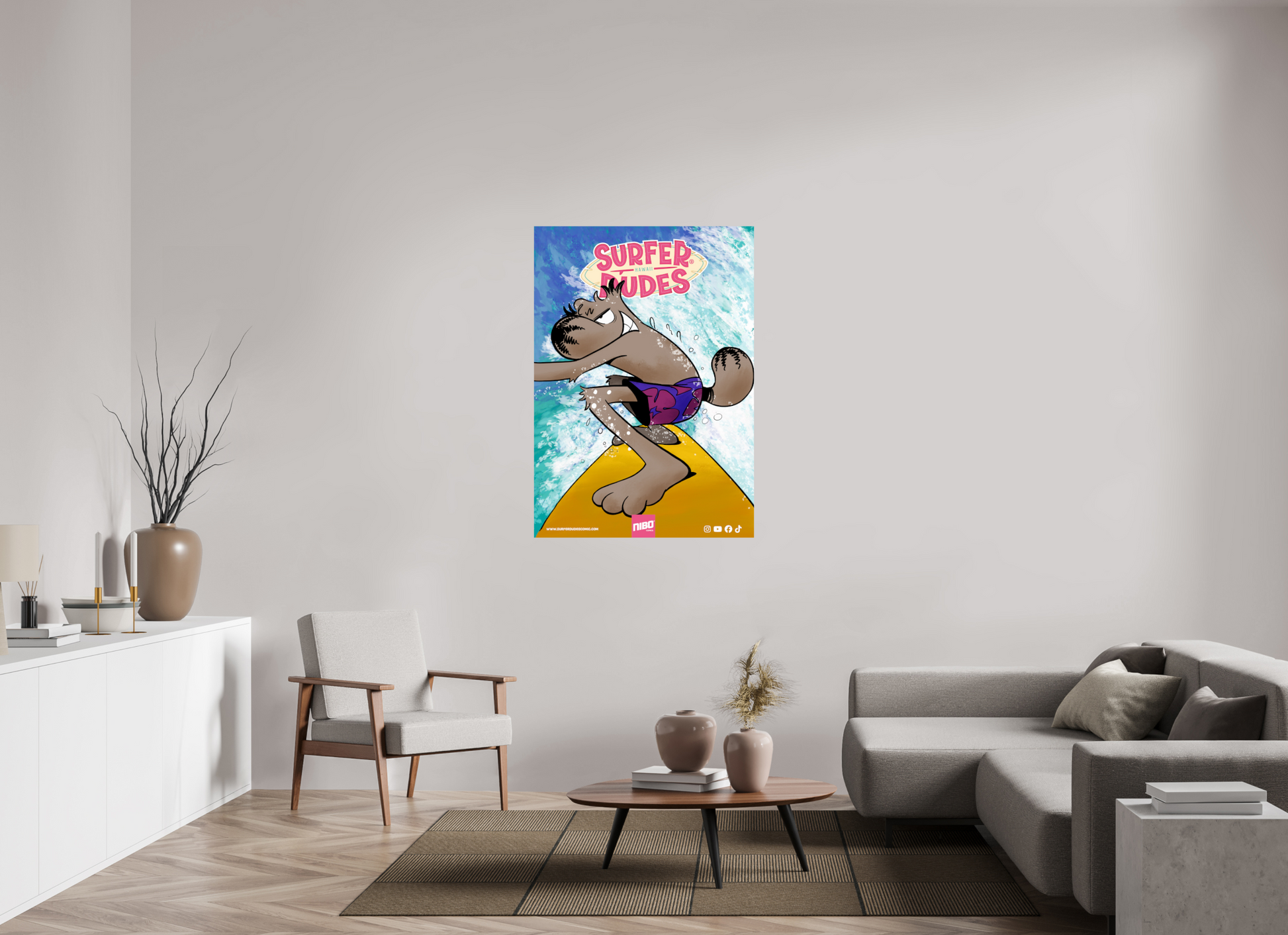 90 x 127,3 cm, Photo Print On Fuji Crystal DP II Poster: Mad-Dog Murphy – Ride the Wave – Surfer Dudes®