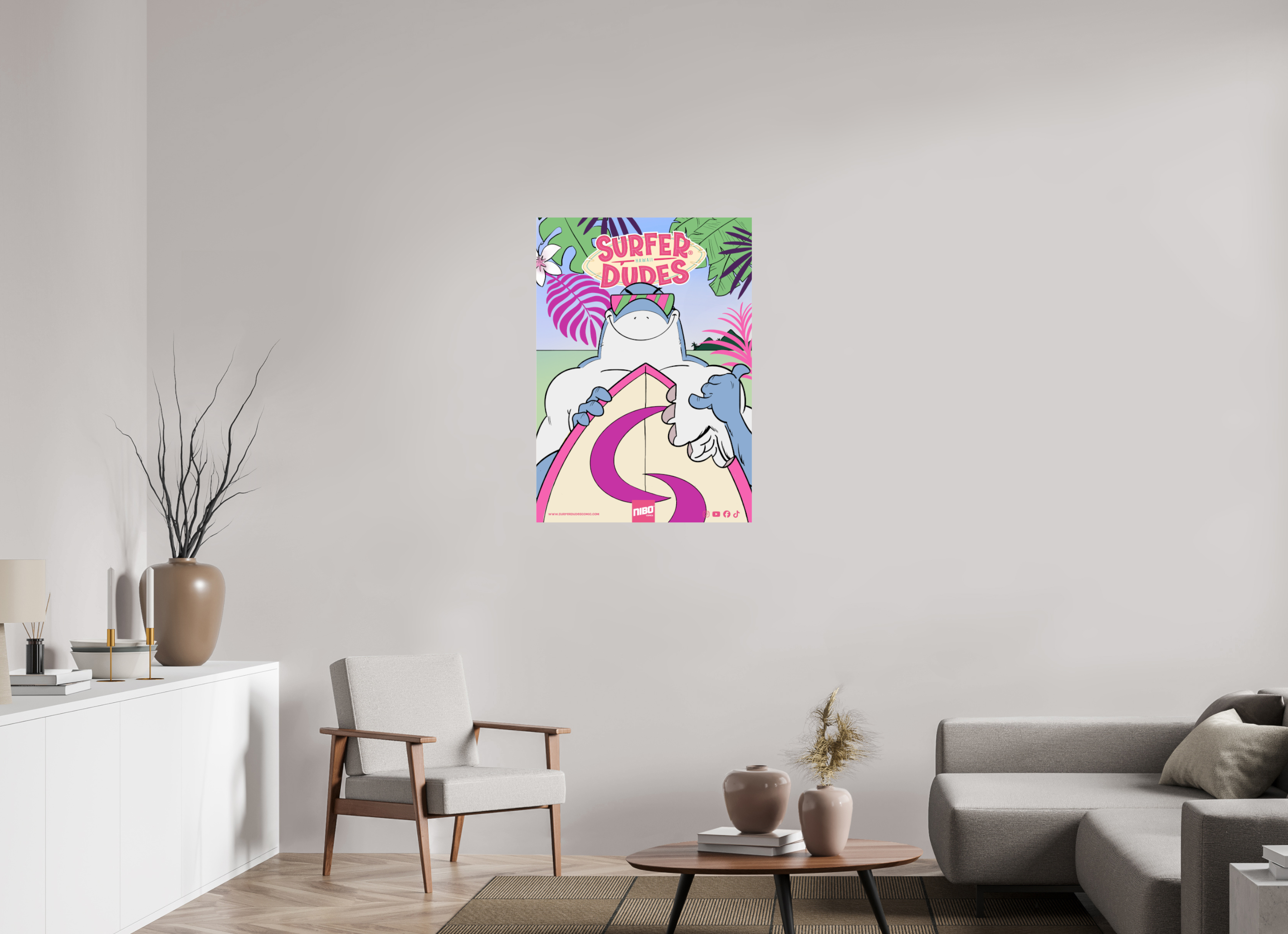 70 x 99 cm, Photo Print On Fuji Crystal DP II Poster: SharkBite Tropical Island Chill – Surfer Dudes®