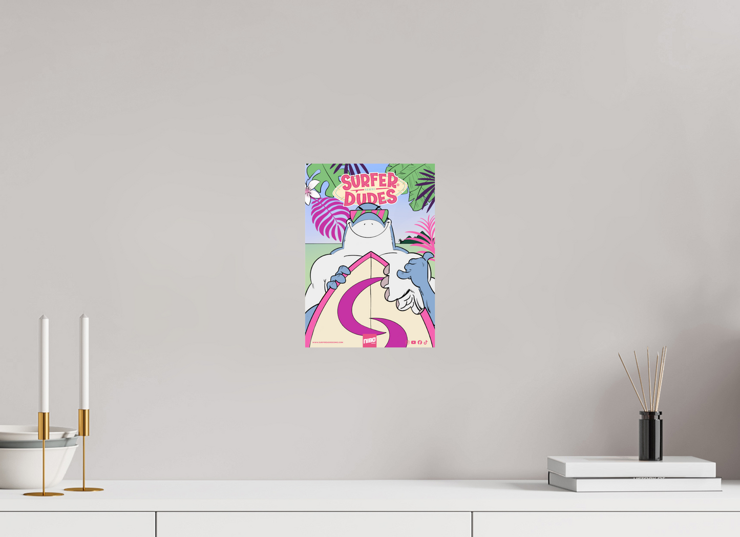 20 x 28,3 cm, Photo Print On Fuji Crystal DP II Poster: SharkBite Tropical Island Chill – Surfer Dudes®