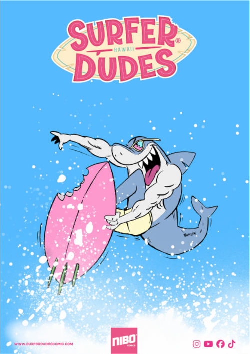 Main image Poster: SharkBite Surfing – Surf Explosion – Surfer Dudes®