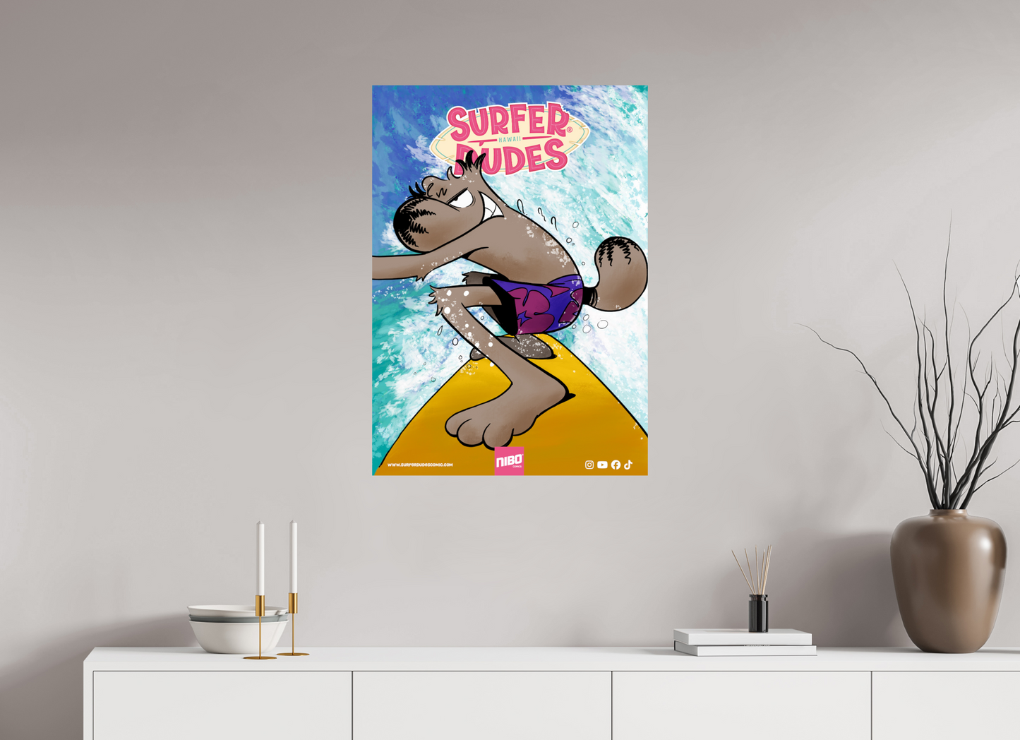 60 x 84,9 cm, Photo Print On Fuji Crystal DP II Poster: Mad-Dog Murphy – Ride the Wave – Surfer Dudes®