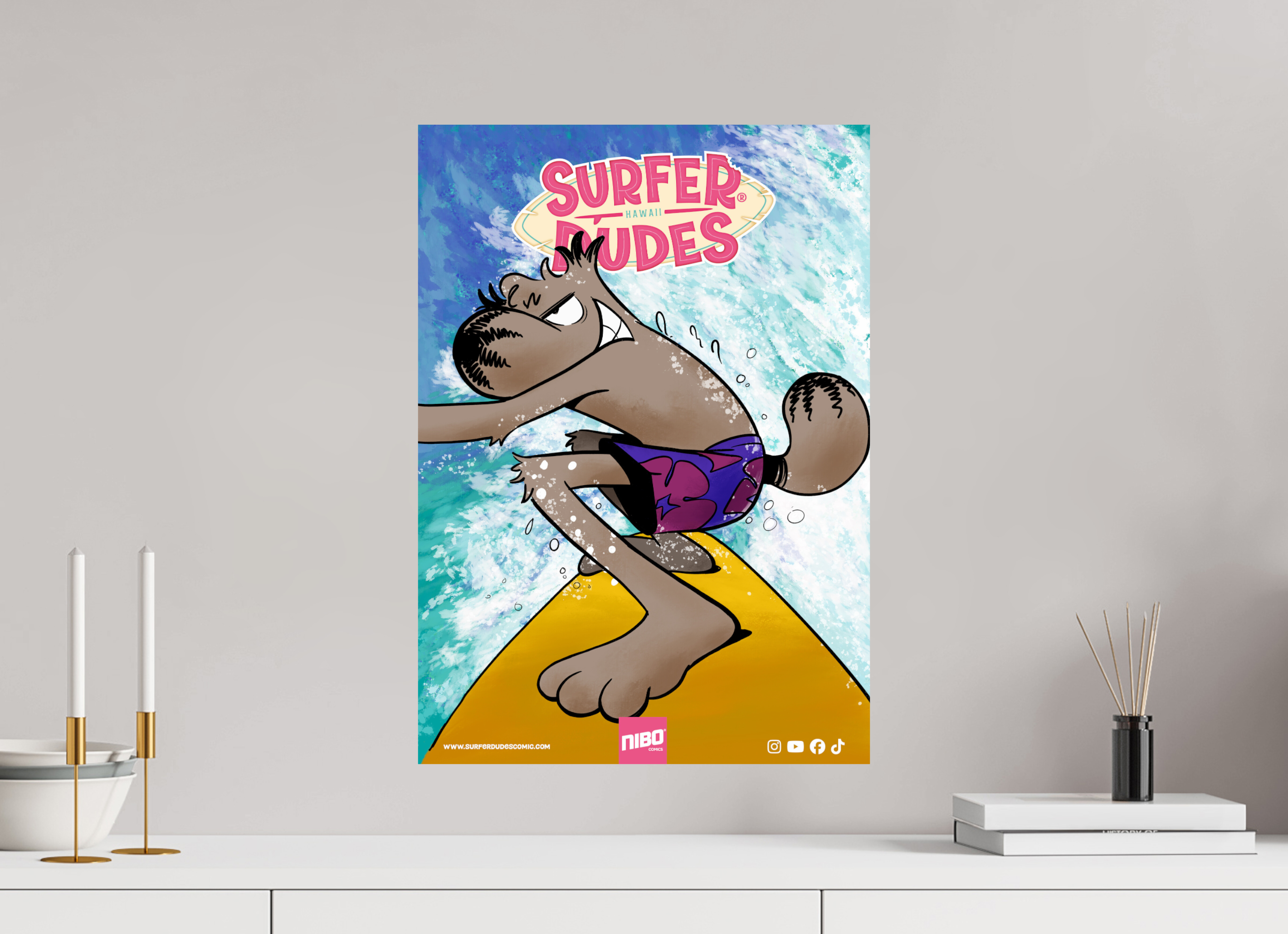 40 x 56,6 cm, Photo Print On Fuji Crystal DP II Poster: Mad-Dog Murphy – Ride the Wave – Surfer Dudes®