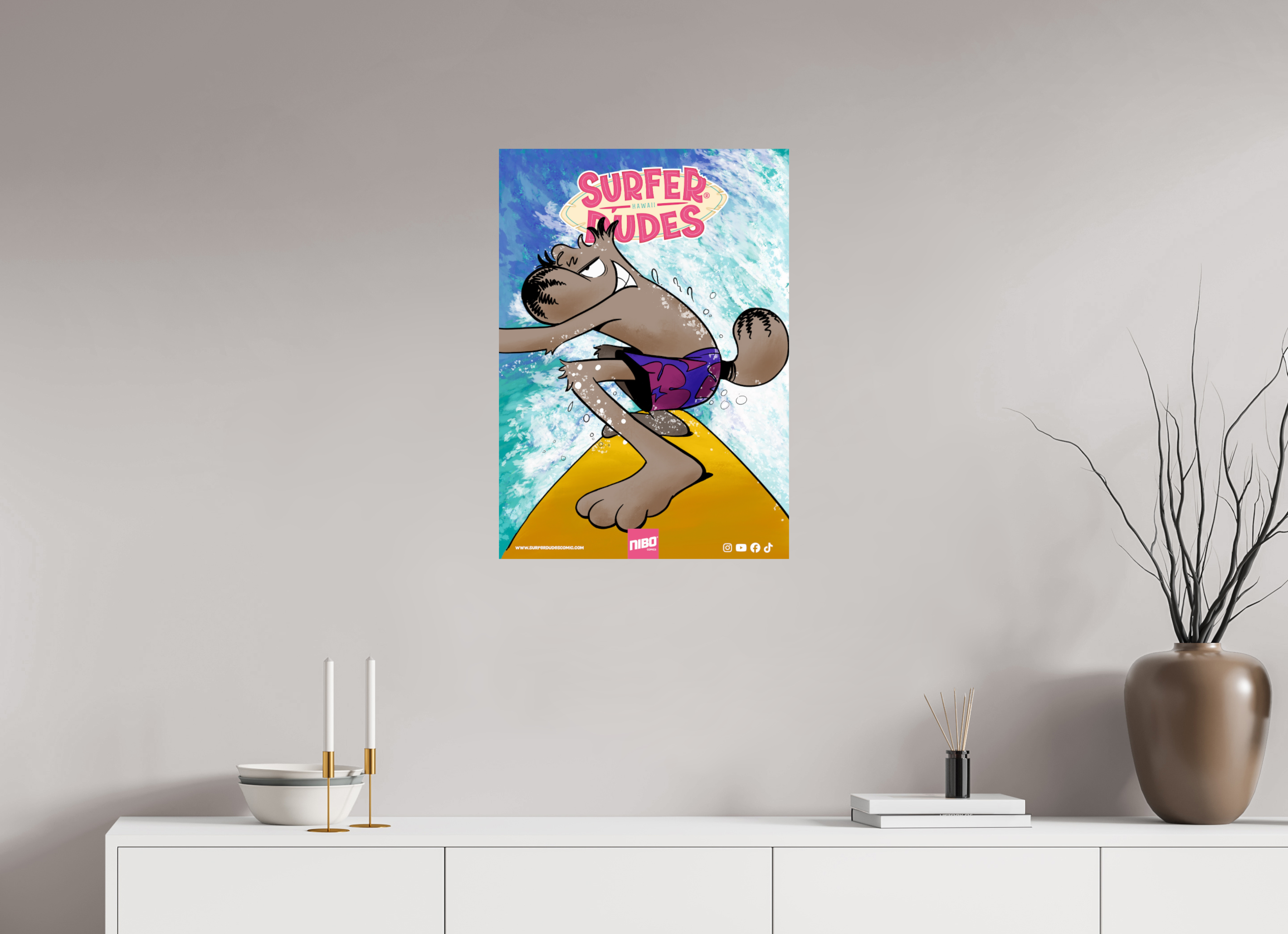 50 x 70,7 cm, Photo Print On Fuji Crystal DP II Poster: Mad-Dog Murphy – Ride the Wave – Surfer Dudes®