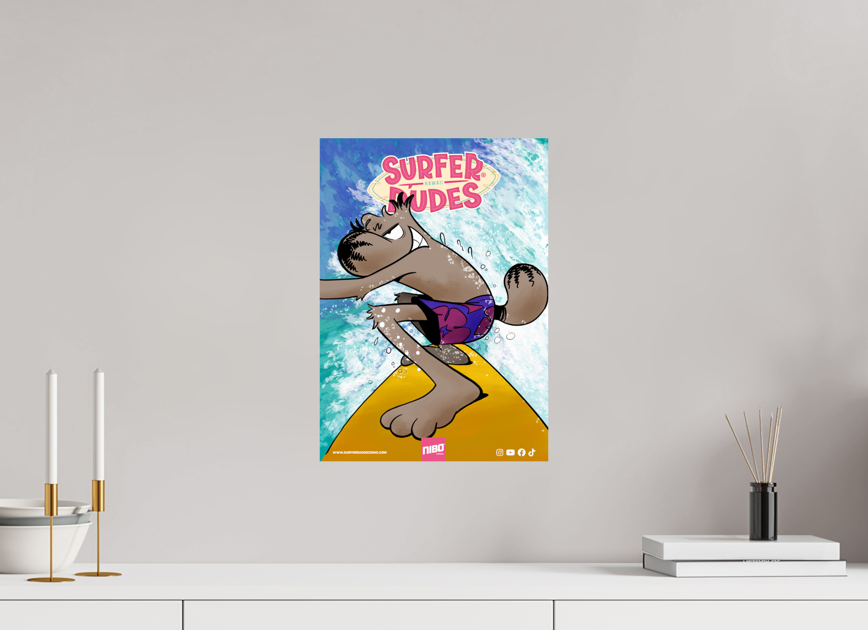 30 x 42,4 cm, Photo Print On Fuji Crystal DP II Poster: Mad-Dog Murphy – Ride the Wave – Surfer Dudes®
